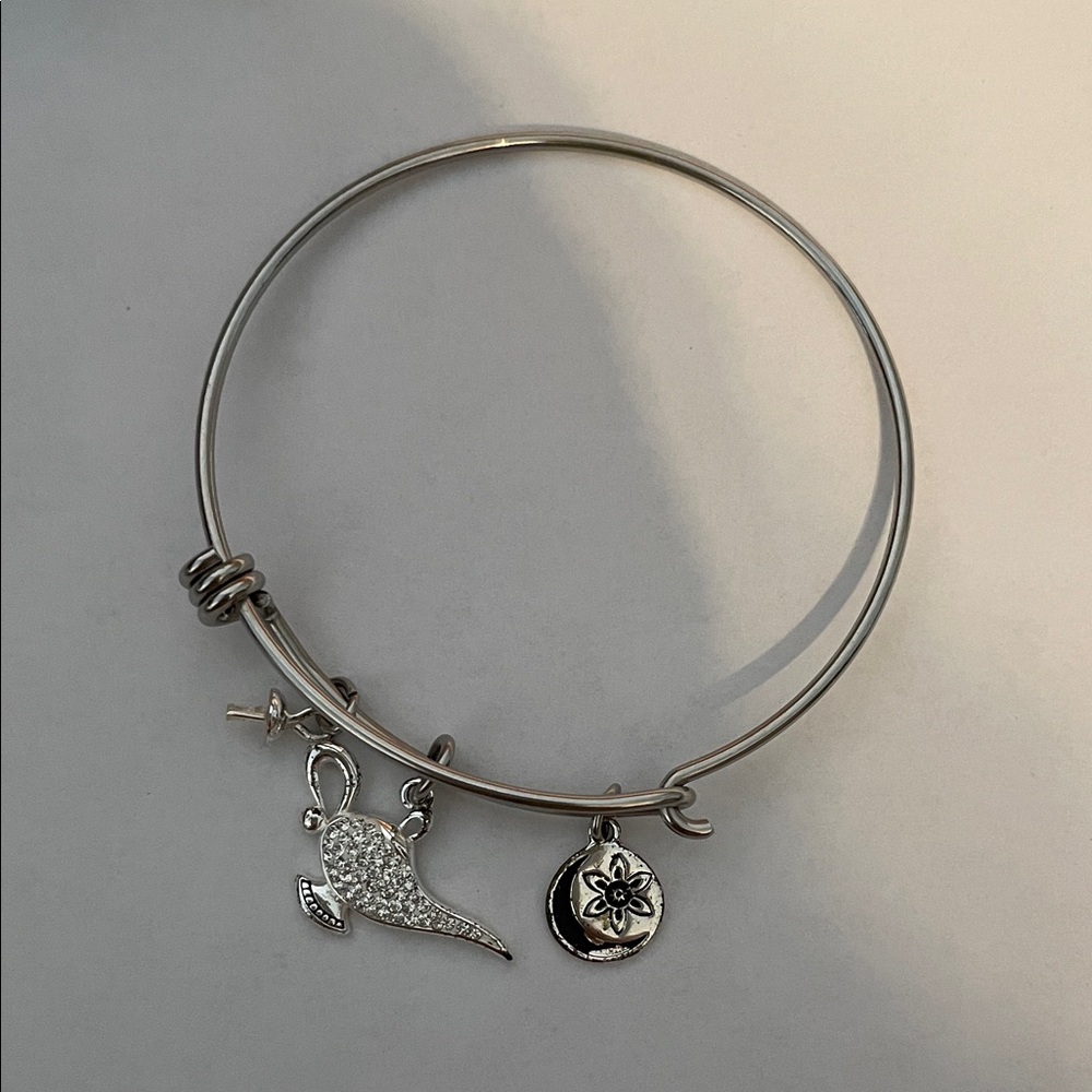 Silver Charm Bangle Bracelet
